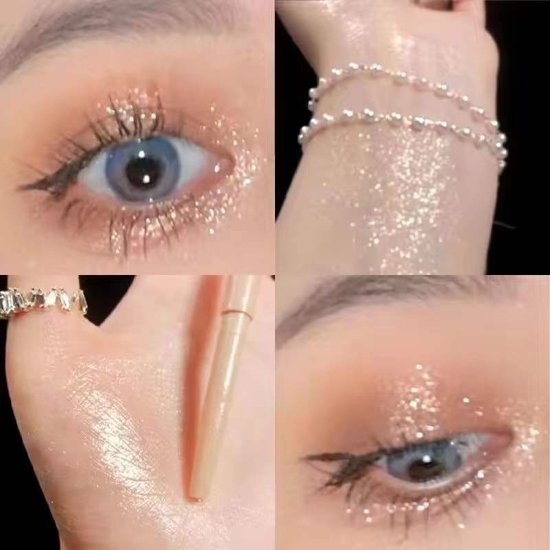 Sweet Mint  Mắt Bắt Sáng Màu Trắng Nhũ ánh Ngọc Trai Lâu Trôi Chống Thấm Nước