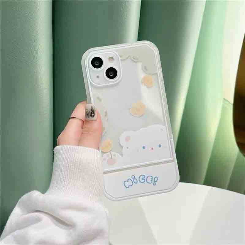 Ốp Điện Thoại Silicon TPU Mềm Trong Suốt Hình Gấu Cho IPhone 13 12 Mini 11 10 Pro XS