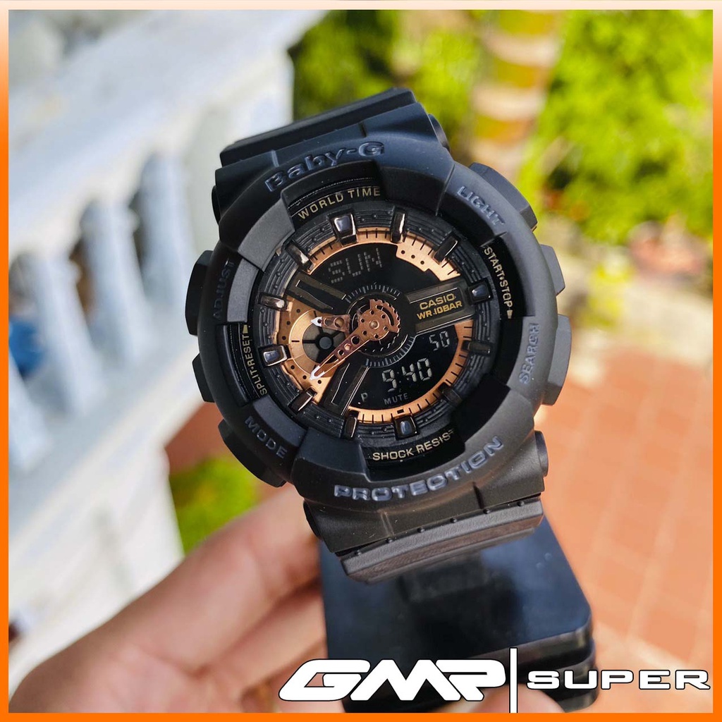 Đồng hồ nữ Casio Baby-G BA-110RG-1A Mặt 38mm,dây cao su,chống sốc,kim điện tử.