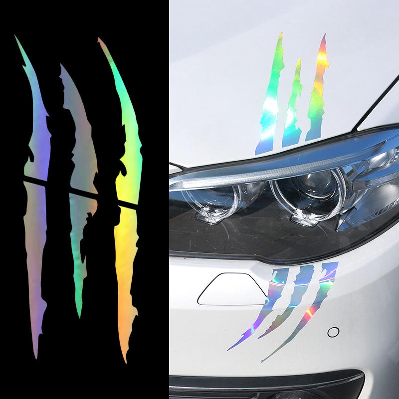 Tem Dán Phản Quang Đèn Pha Ô Tô Xước Móng Vuốt Monster