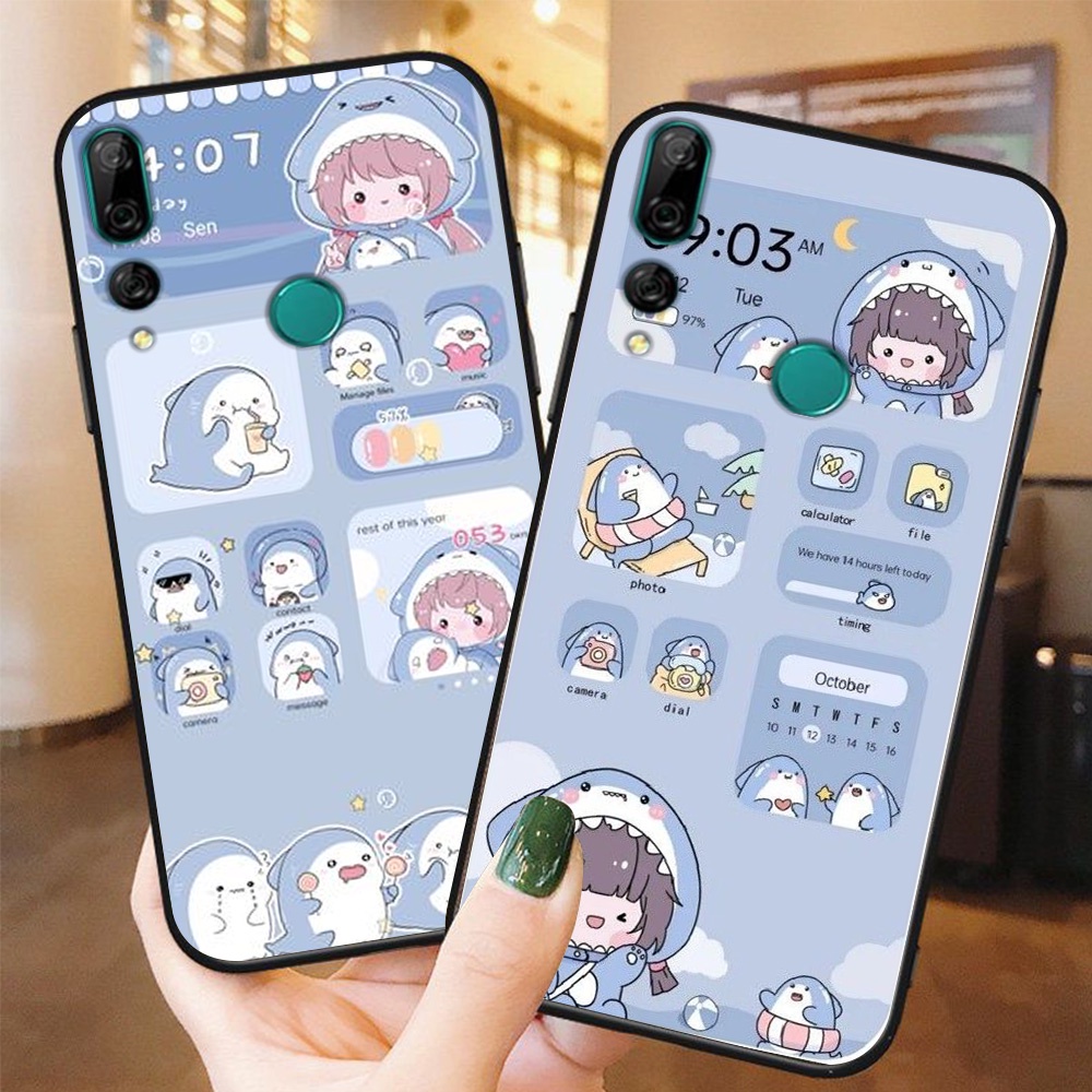 Ốp lưng điện thoại huawei y9 2019 / y9 prime 2019 bộ cá mập shack đu đu đu xanh
