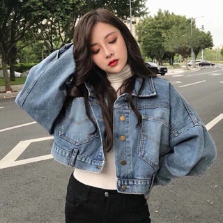🔥Áo Khoác Jean Lửng Nút Sau