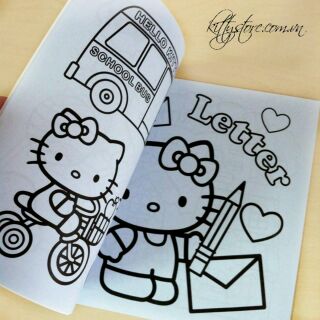 Set Tô màu Hello Kitty kèm bút màu