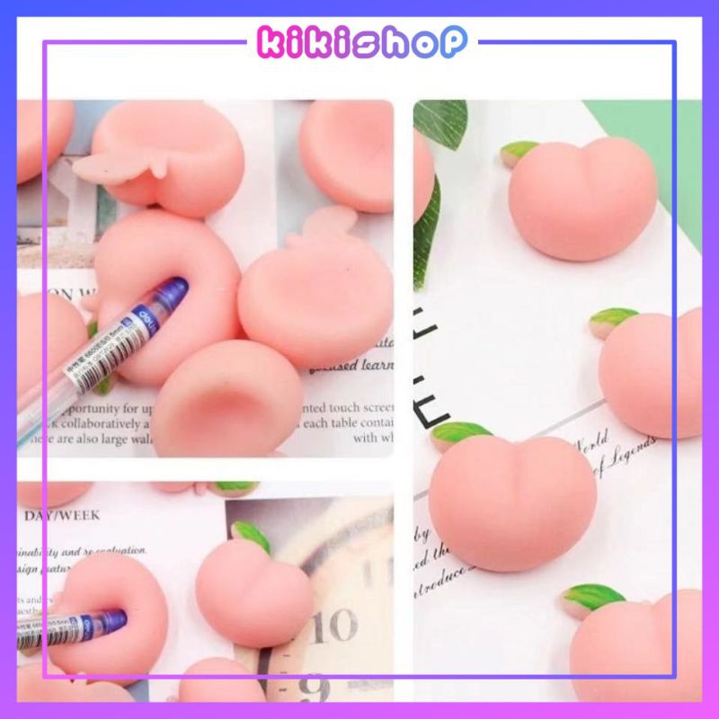 Squishy Trái Đào Mochi Dán Điện Thoại, Xả Stress,...