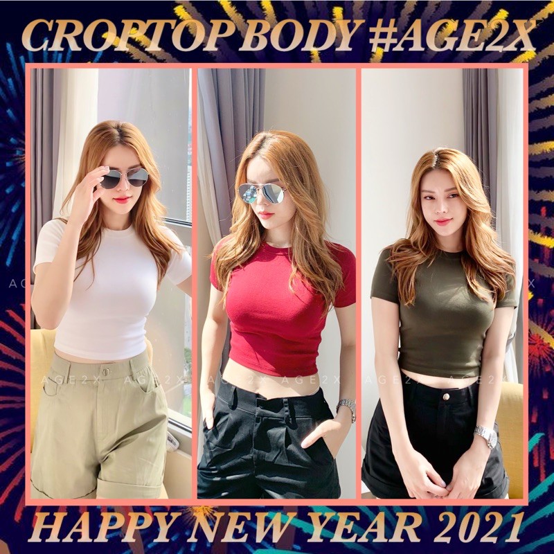🆘BEST SELLER🆘 Áo croptop nữ ôm body AGE2X 10 màu siêu hot, chất thun borib cotton siêu co giãn, mềm mại, thấm hút H-VNXK | BigBuy360 - bigbuy360.vn