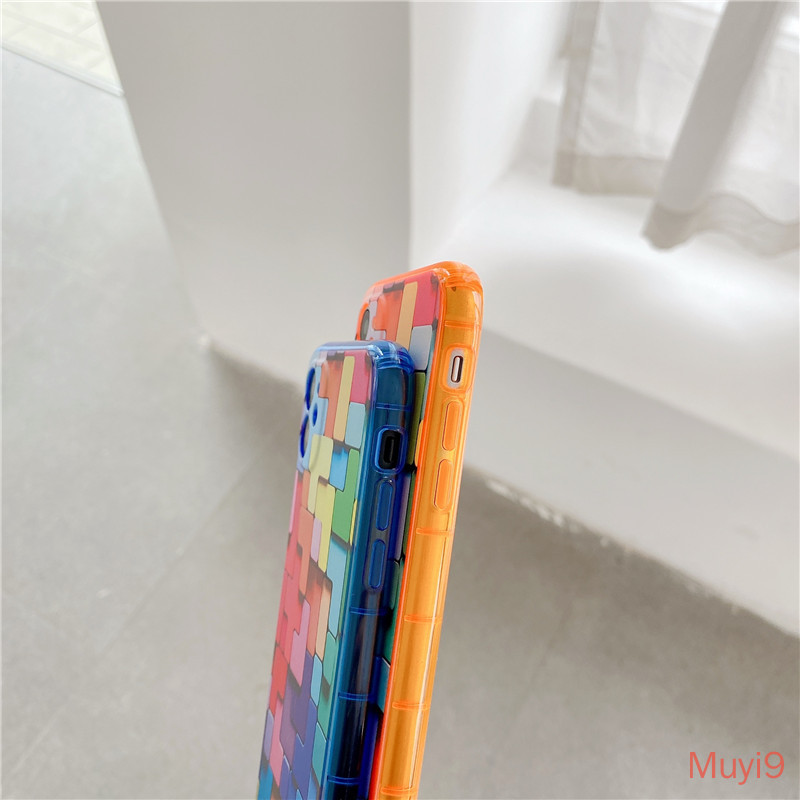 Ốp Điện thoại TPU Họa Tiết Hình Học Nhiều Màu Cho iPhone 12 11Promax X XSMax XR 8/SE2 7Plus | BigBuy360 - bigbuy360.vn