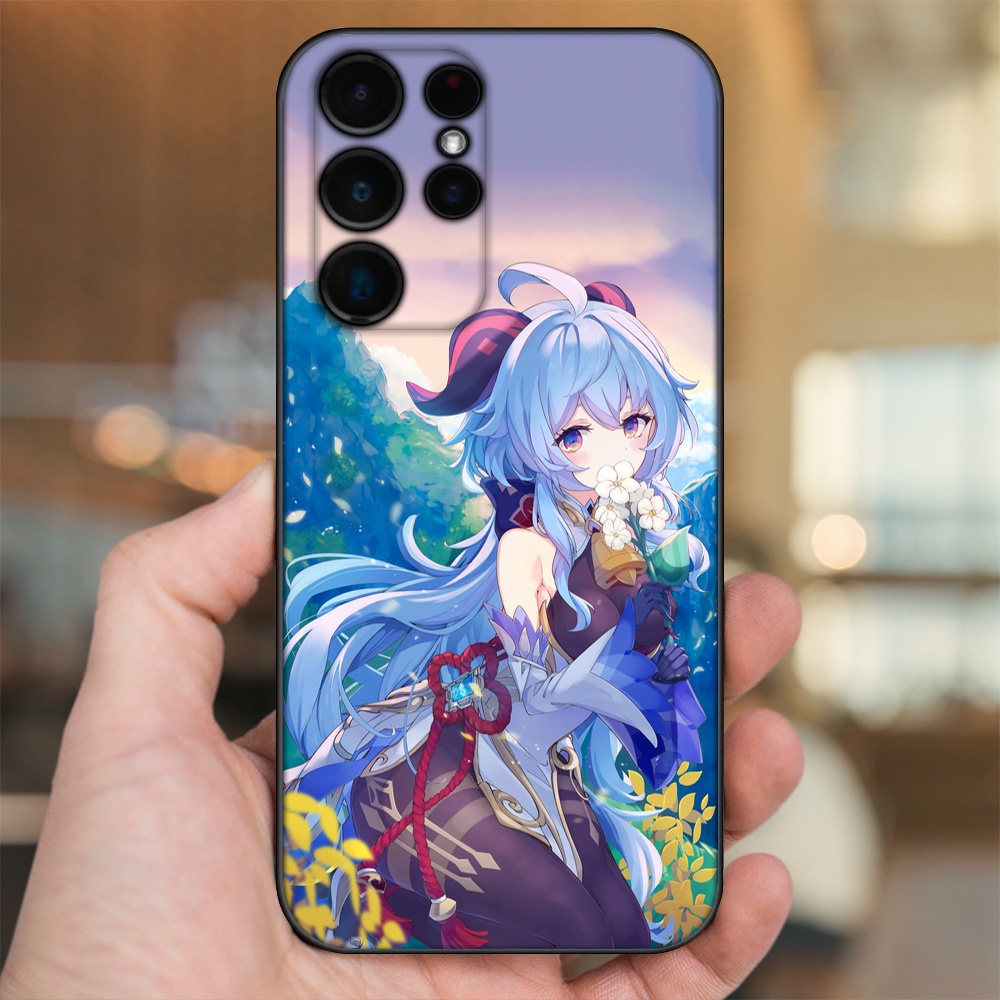 Ốp lưng Samsung S21 Ultra, S22 Ultra viền đen in hình Ganyu Genshin Impact