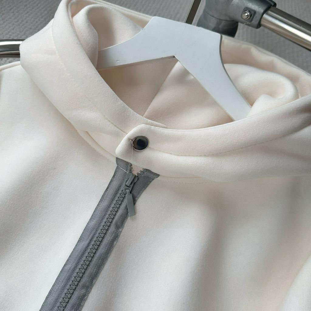 Áo khoác hoodie zip nỉ lót bông phối viền khóa kéo form lửng nhiều màu unisex nam nữ_SSSTore