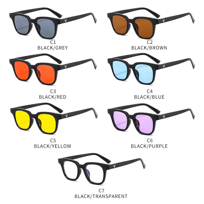 Kính Mát Thời Trang Nhiều Màu Unisex Gọng Chữ V Chống Tia UV400