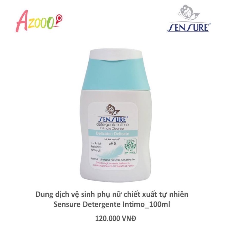 DUNG DỊCH VỆ SINH PHỤ NỮ CHIẾT XUẤT 100% THIÊN NHIÊN SENSURE' CỦA Ý