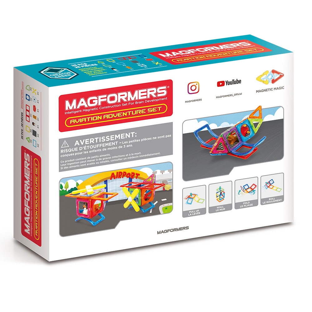 Xếp hình nam châm 3D Magformers - Bộ thám hiểm bầu trời 28 mảnh