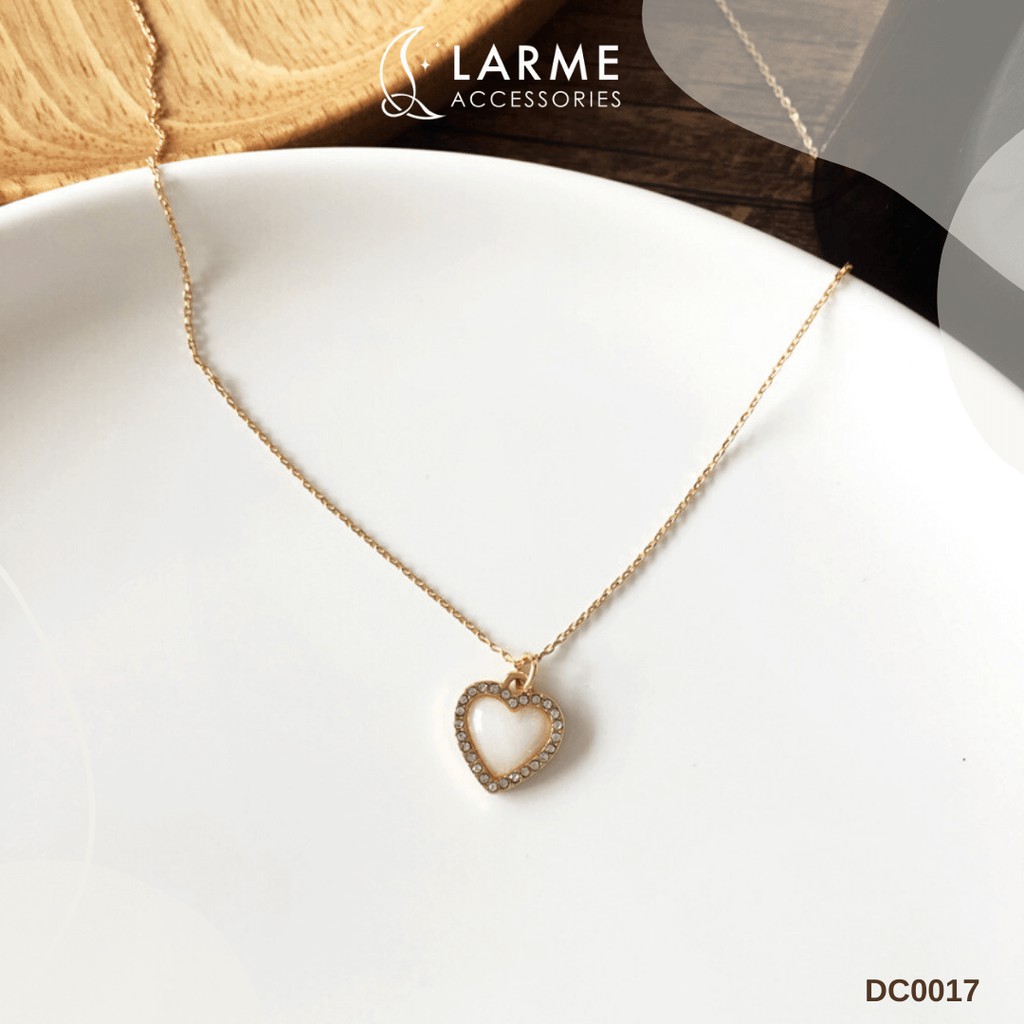 Dây chuyền nữ sang trọng nạm đá hình trái tim Larme Accessories - DC0017