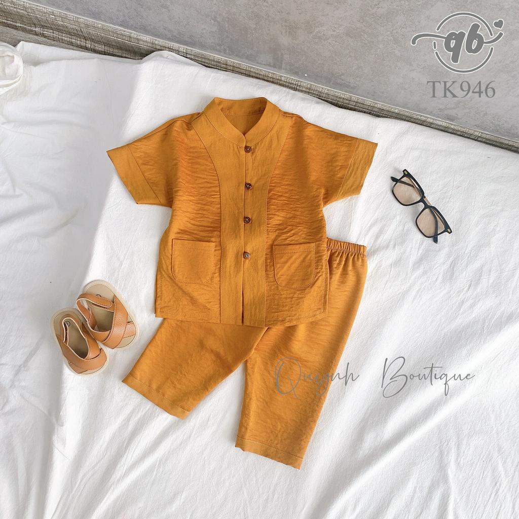 Quần áo trẻ em Quỳnh Boutique Bộ đồ chú tiểu cổ trụ siêu yêu cho bé