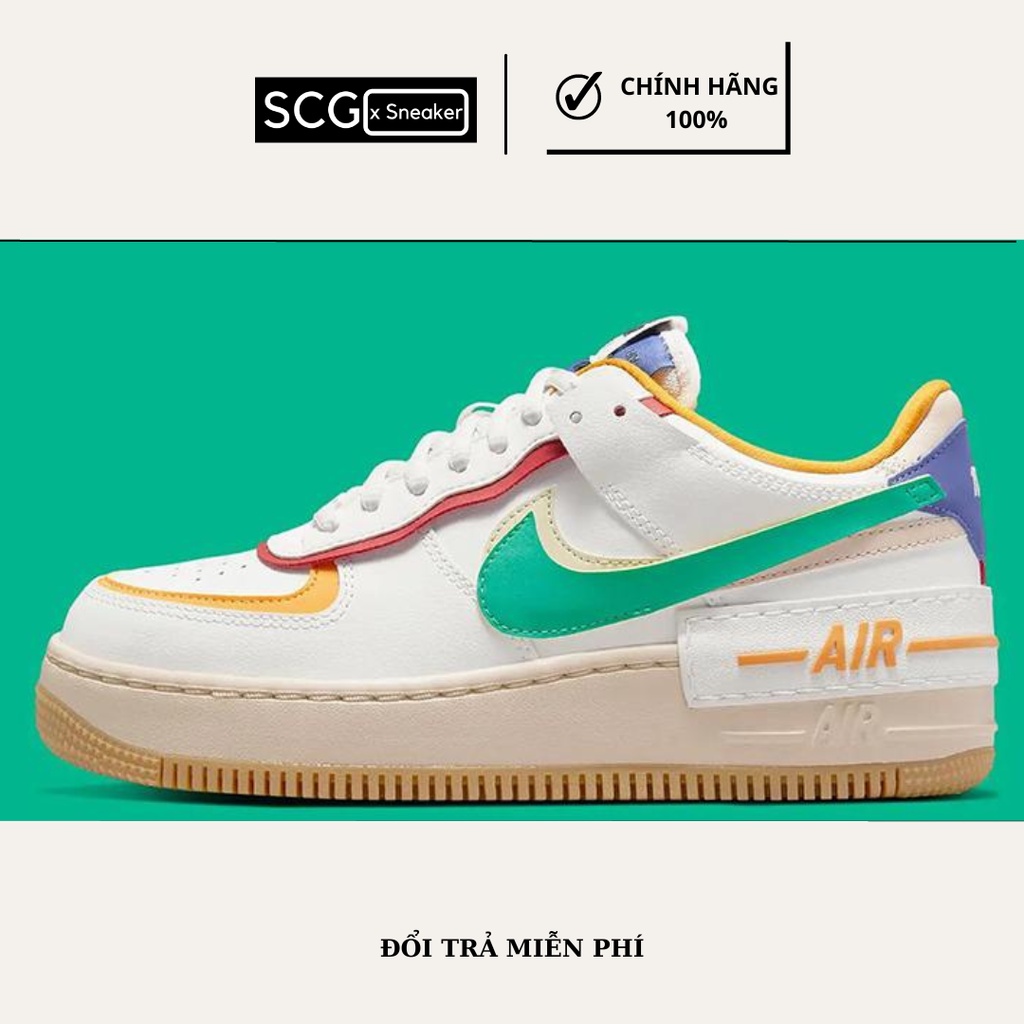 Giày thể thao nữ, sneaker nữ, NIke Air Force 1 Shadow Multicolor- CI0919-118 -Hàng Chính Hãng, SCGxsneaker