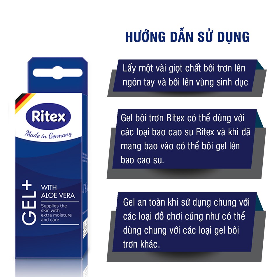 Gel bôi trơn RITEX GEL LÔ HỘI - GEL+ ẩm mượt tăng khoái cảm hàng đầu tại Đức CÓ CHE TÊN ) RI-GEL+