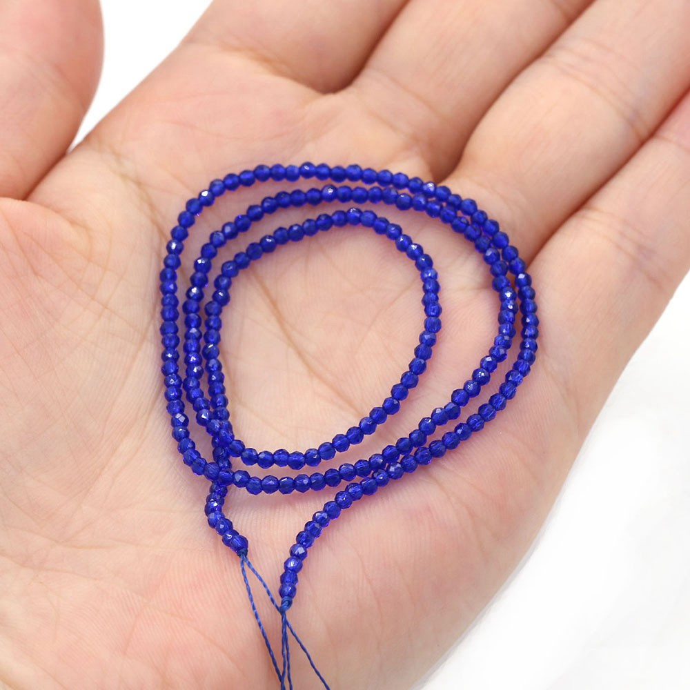 Chuỗi đá quý giả cỡ 2mm dài 38cm làm đồ trang sức thủ công nhiều mẫu tùy chọn