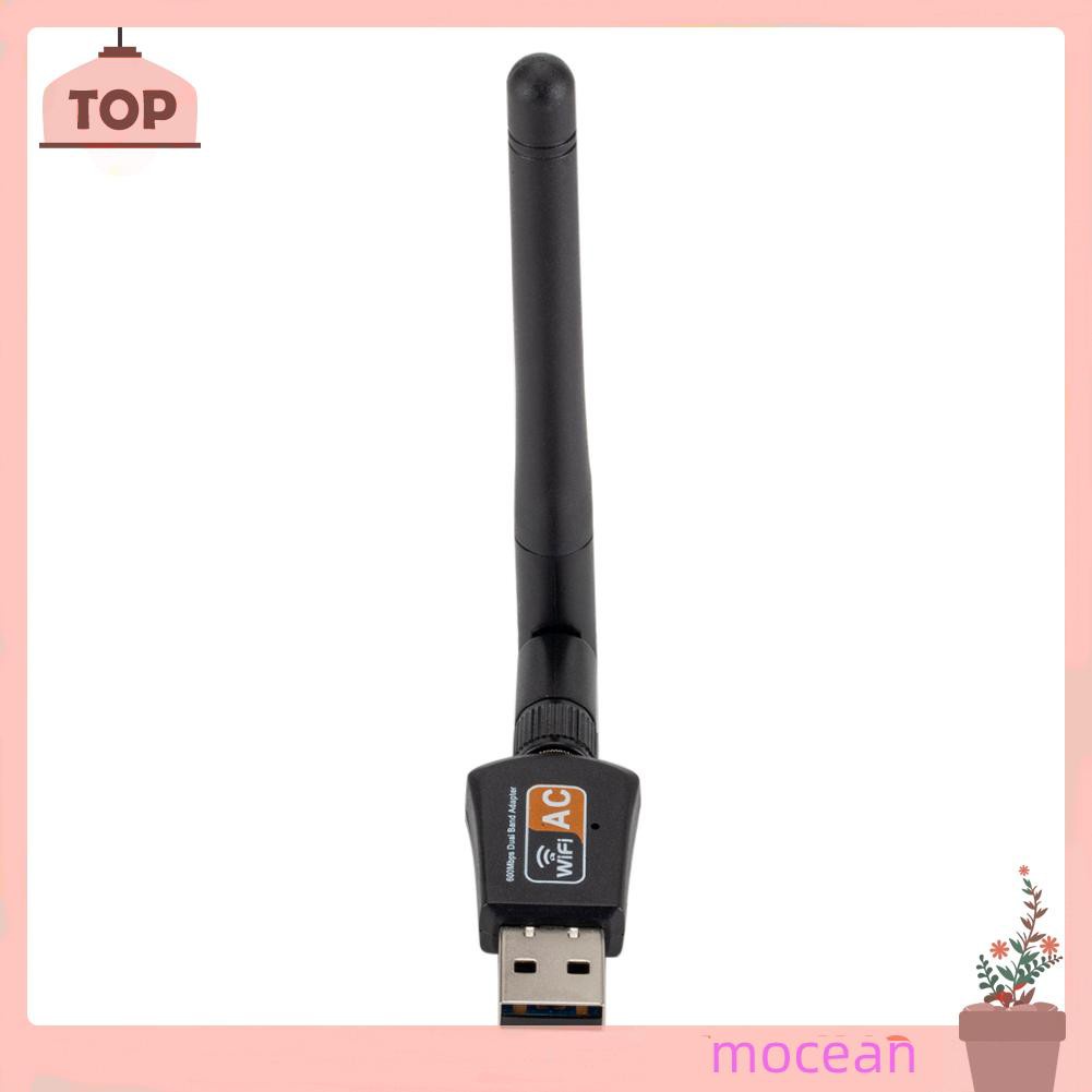 Mocean 2.4/5GHz USB WiFi Network Card 600Mbps 11AC Dual Band Wireless Receiver