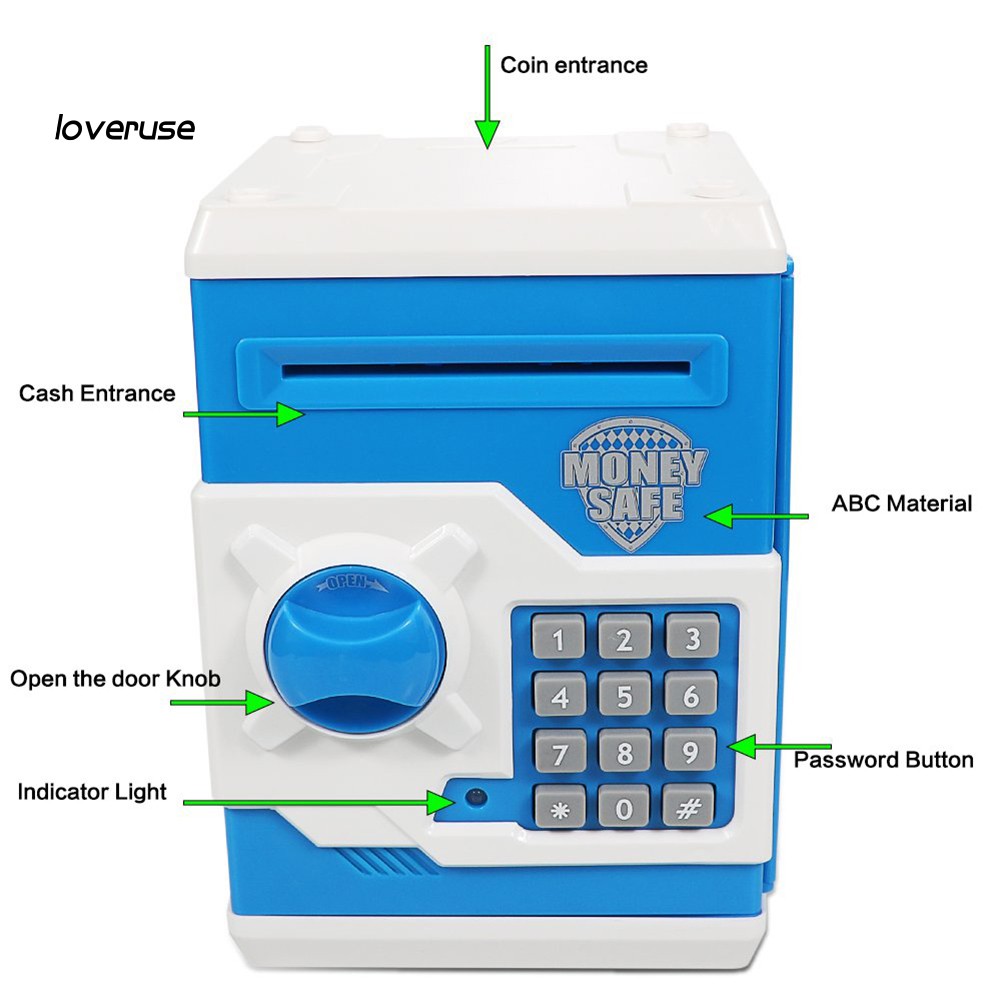 Hộp Đựng Tiền Tiết Kiệm Hình Cây Atm Mini Có Mật Khẩu Cho Bé