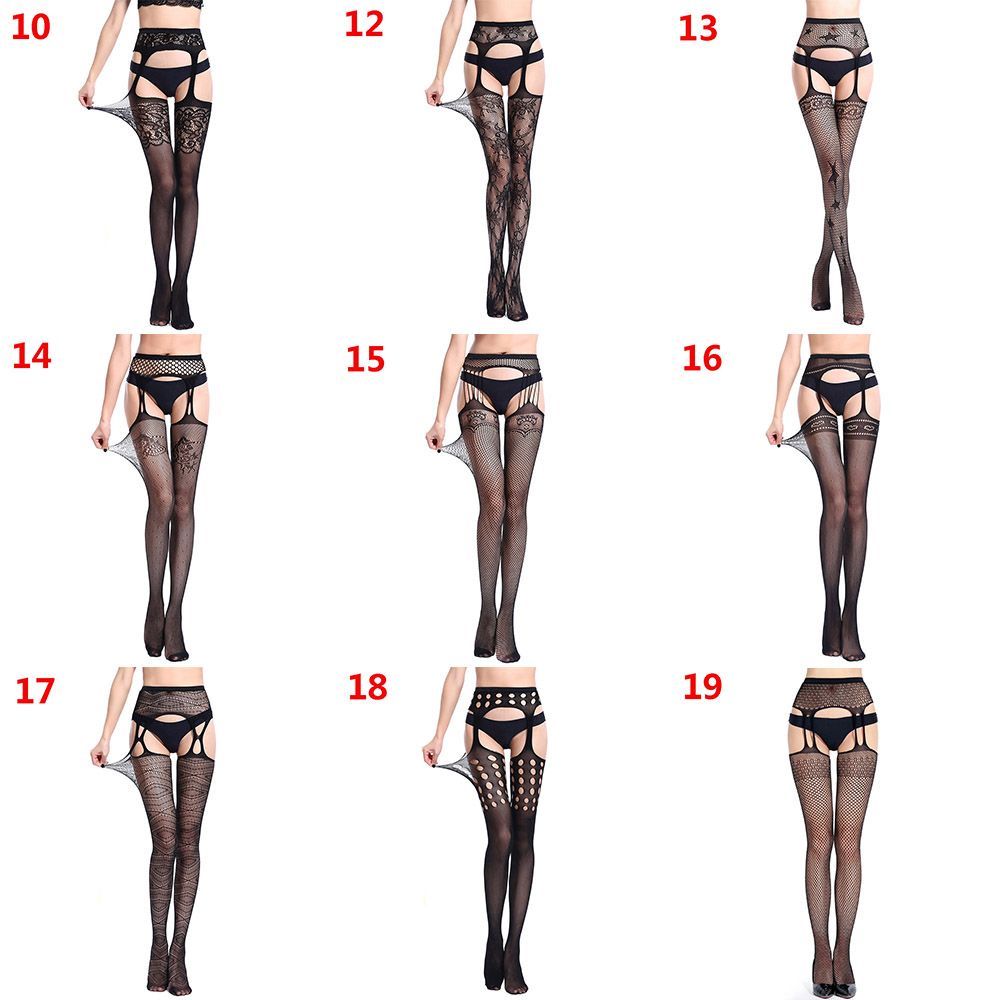 Quần tất lưới co giãn thêu họa tiết kẻ sọc size lớn quyến rũ cho nữ