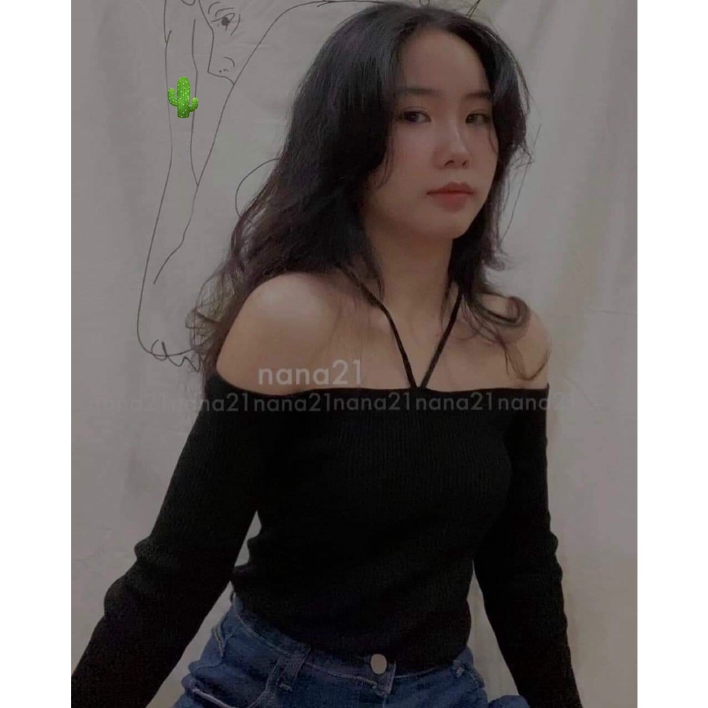 Áo thun gân bẹt vai vải đẹp nhé khách AT10