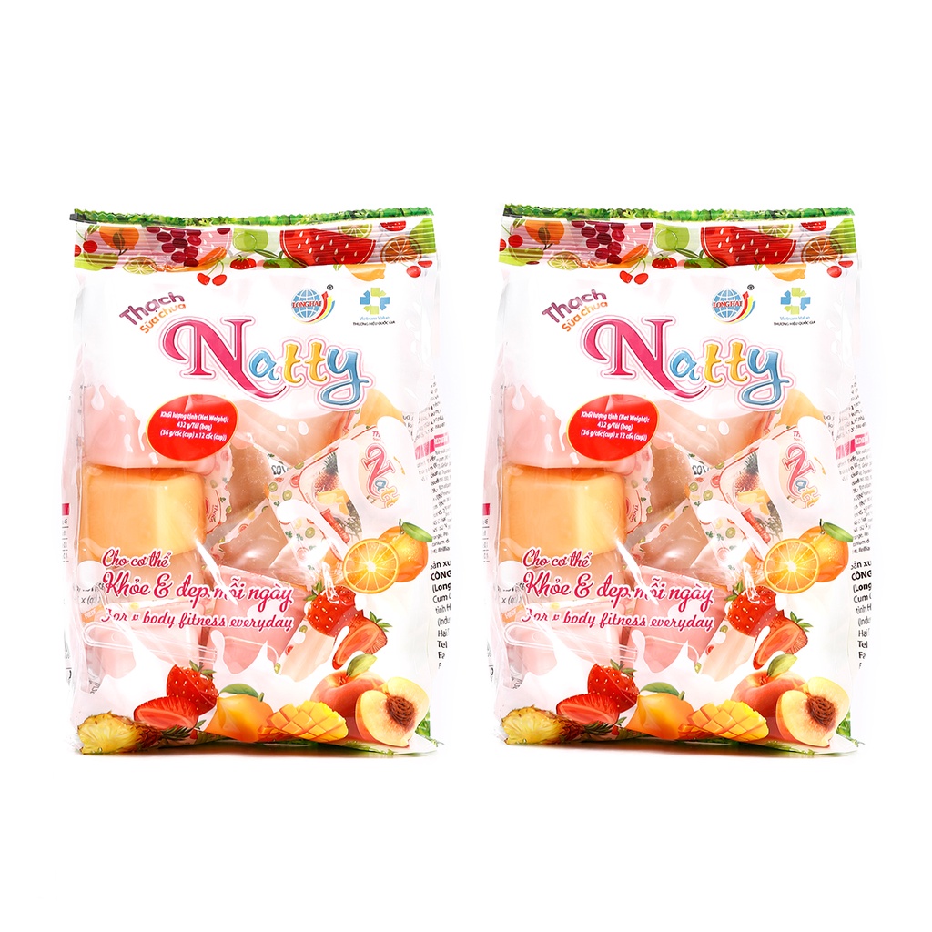 Thạch Sữa Chua Natty Long Hải Túi Quai Xách Trọng Lượng 432 G
