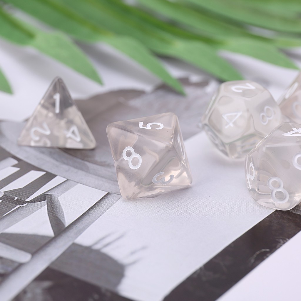 Set 7 viên xúc xắc đa diện mặt cho trò chơi RPG DND D&amp;D D4-D20