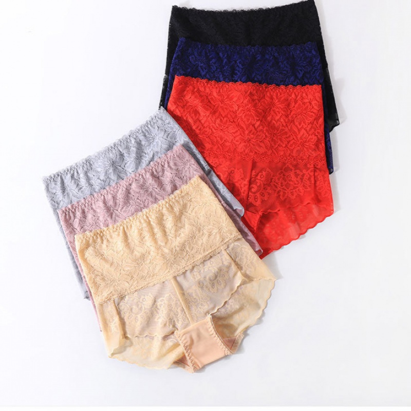 Quần Lót Nâng Mông Lưng Cao Phối Ren Thoáng Khí Thoải Mái Phong Cách Âu Mỹ Size M-2XL Dành Cho Nữ