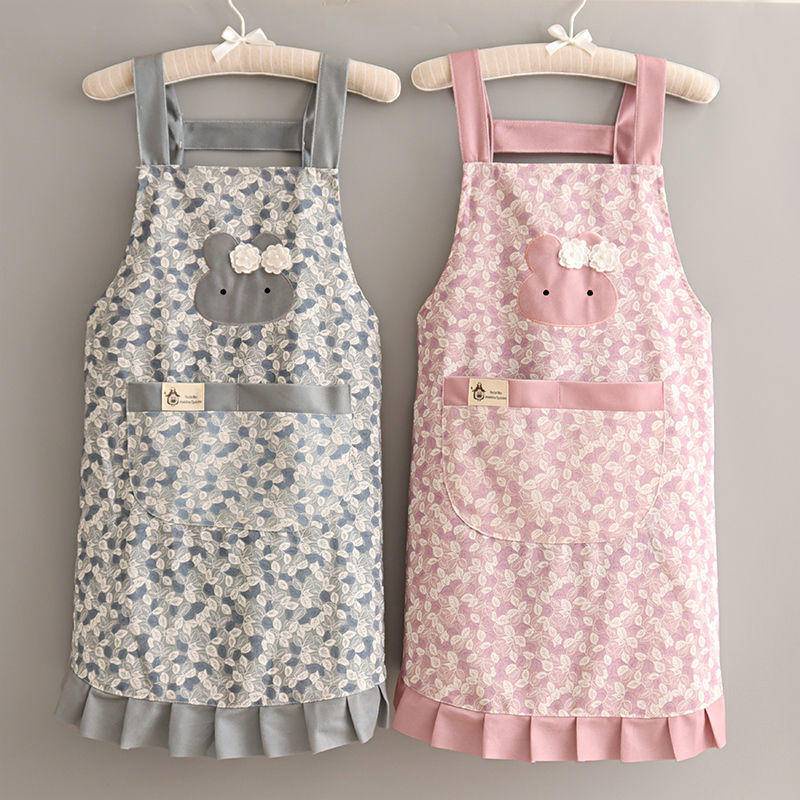 Tạp dề vải cotton chống dầu thoáng khí dễ thương dành cho bạn nữ