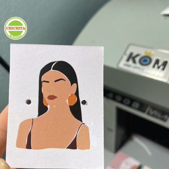 [Giá Tại Xưởng] 100 cái tag bìa treo khuyên, thẻ treo bông tai, Earring hang tags  đục lỗ 7x5.4cm hàng có sẵn