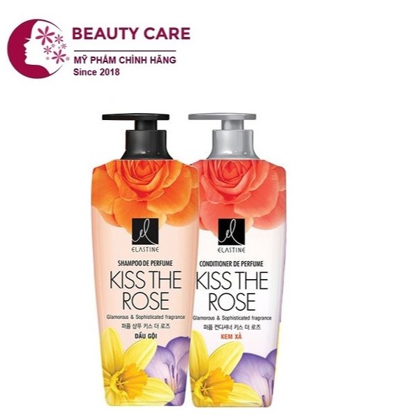Dầu Gội - Dầu Xả Nước Hoa Elastine Double Rich - Kiss The Rose 600ml