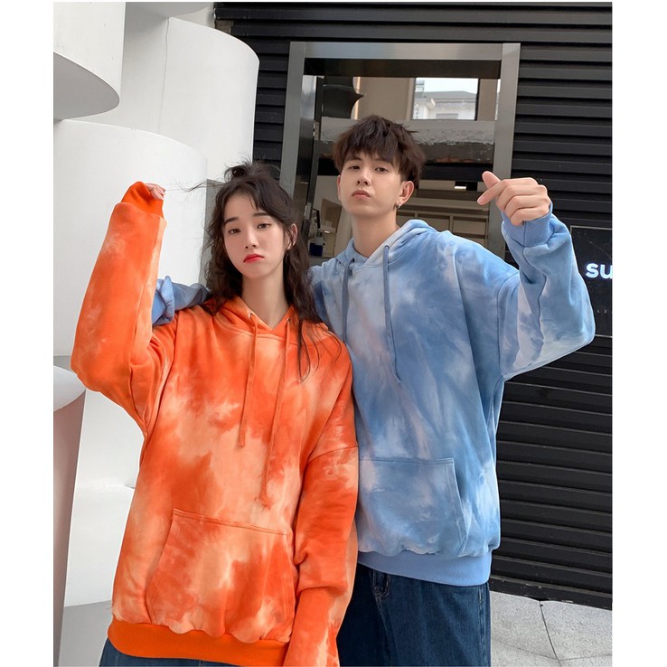 Áo khoác HOODIE LOANG MÀU chui đầu có nón form rộng tay phồng Hàn Quốc unisex VIVU123STORE HOD003