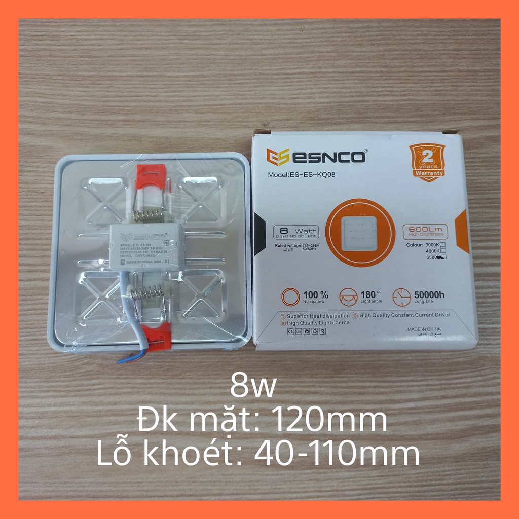 Đèn LED Âm trần Đa năng 8w, 15w Vuông ESNCO