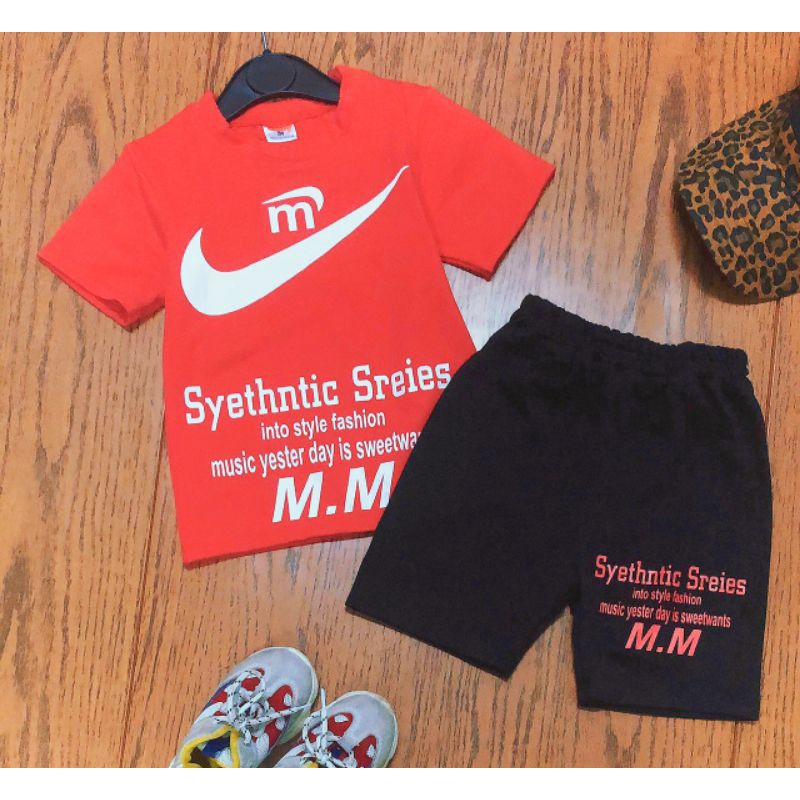 Bộ thể thao bé trai tay ngắn quần đùi thun cotton 4 chiều chính phẩm