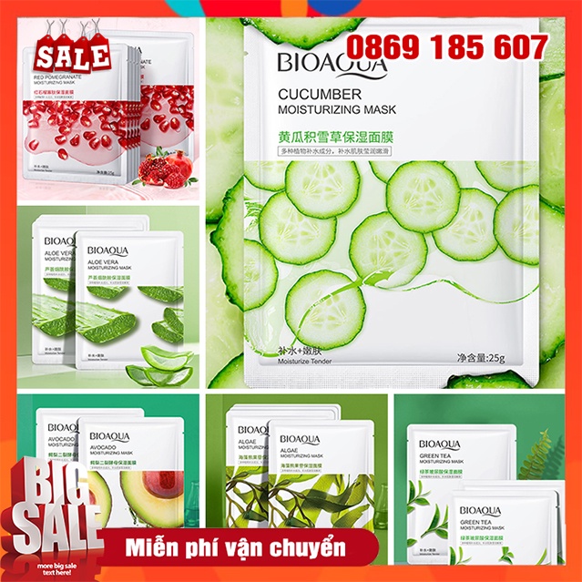 Mặt Nạ Giấy Dưỡng Da Bioaqua Mask Cấp Ẩm Trắng Da Thu Nhỏ Lỗ Chân Lông Giúp Da Mịn Màng