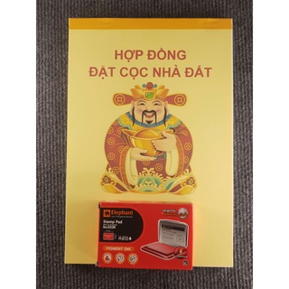 Combo sổ đặt cọc nhà đất Thần Tài + Mực Thái lăn tay (loại cao cấp)