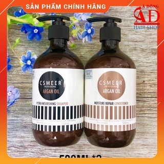 Bộ dầu gội xả CSMEER Argan Oil chính hãng, phục hồi siêu mượt, giảm gãy rụng tóc 500ml