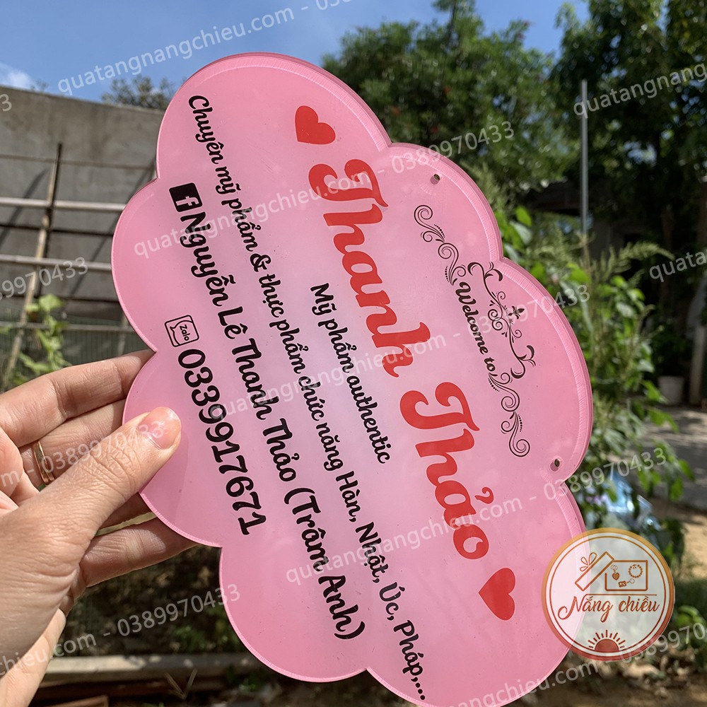 Bảng hiệu shop bán hàng online, đạo cụ chụp ảnh sản phẩm cho các shop, công ty, chất liệu mica