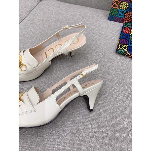 Giày cao gót 5.5cm mũi nhọn khoét eo thương hiệu Gucci GC/GG da thật cao cấp phối đồ thời trang