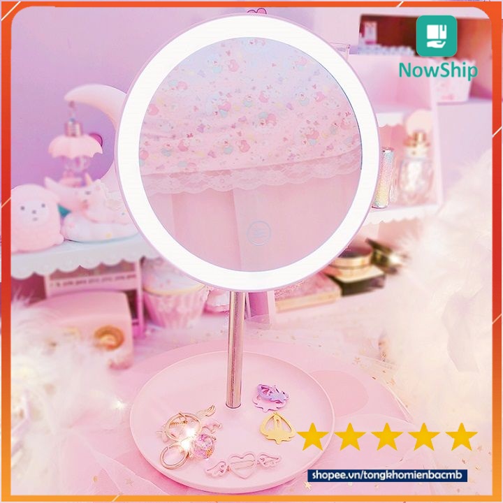 Gương trang điểm có đèn led cảm ứng 3 chế độ sáng (Giao màu ngẫu nhiên)