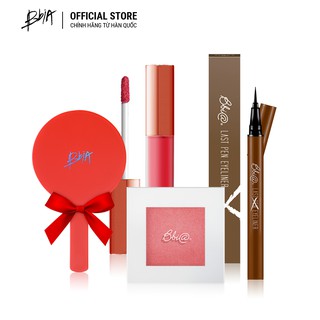 Combo Make Up Tông Hồng- Son Kem Lì Version 4  5g+ Eyeliner #02 0.6.g+ Highlighter 8g+ Gương 5g  - Bbia Official Store