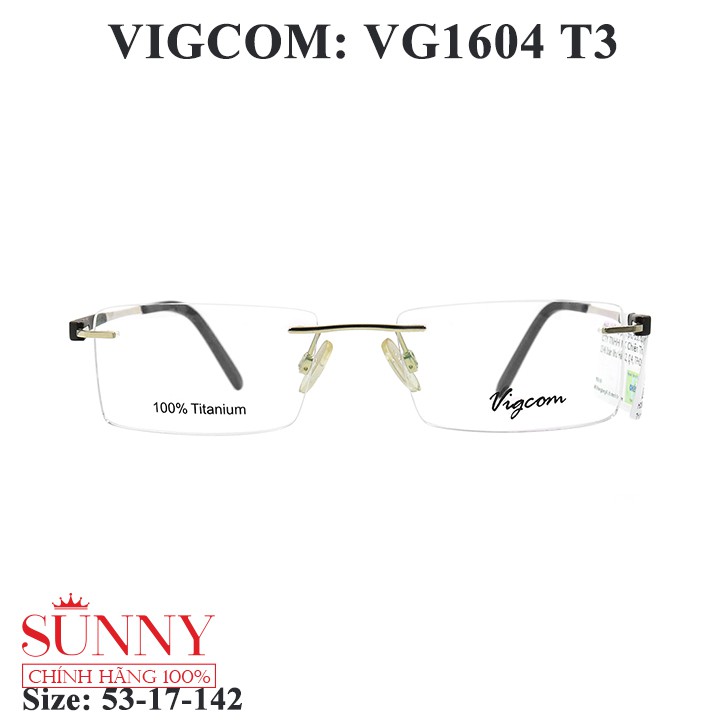 Gọng kính chính hãng nam nữ Vigcom VG1604 màu sắc thời trang ,thiết kế dễ đeo bảo vệ mắt