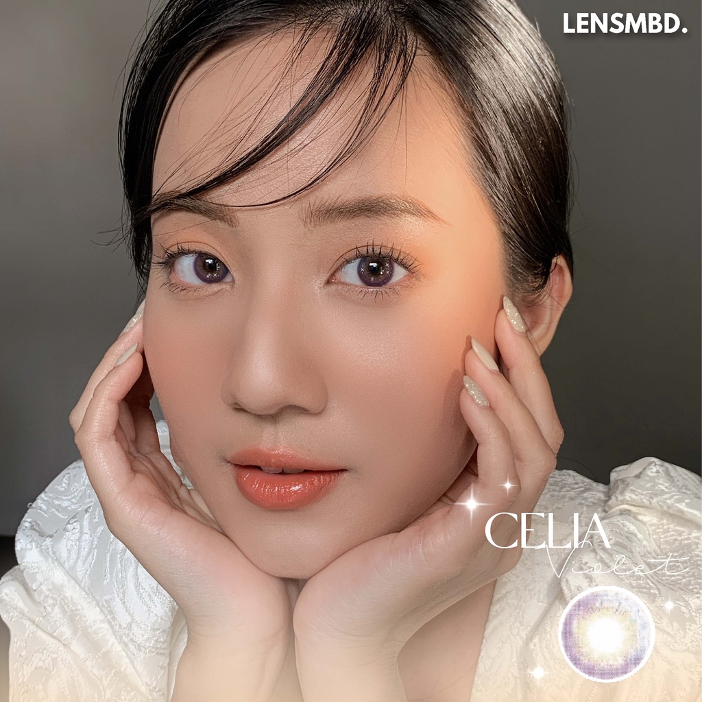 LENS KÍNH ÁP TRÒNG NỘI ĐỊA TRUNG MÀU TÍM MIX ÁNH SAO CELIA VIOLET DOUYIN.CONTACTLENS X LENSMBD.