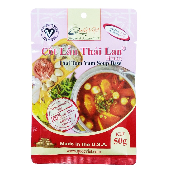 Cốt Lẩu Thái Lan Quốc Việt - Nhập khẩu USA - Thai Tom Yum Soup (50g)