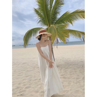 Váy 2 dây trắng đi biển cực đẹp