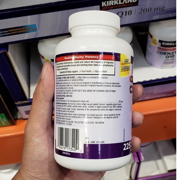 Hỗ trợ tốt cho tim mạch và não bộ Coenzyme Q10 200mg Kirkland Signature 225 viên mềm