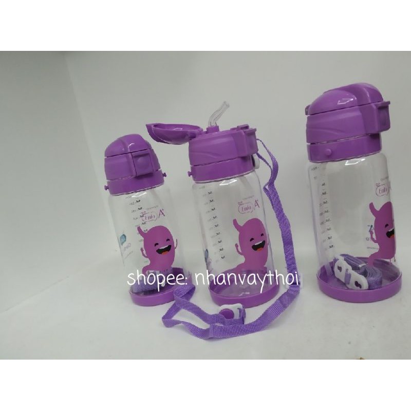 Bình Tập Uống Nước Kèm Ống Hút 2 Dung Tích 270ml và 400ml Cho Bé