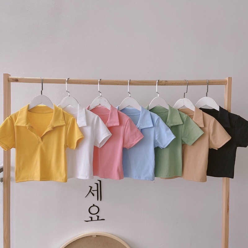 ÁO CROPTOP CỔ TRỤ Kèm Ảnh Thật- Chizi Shop