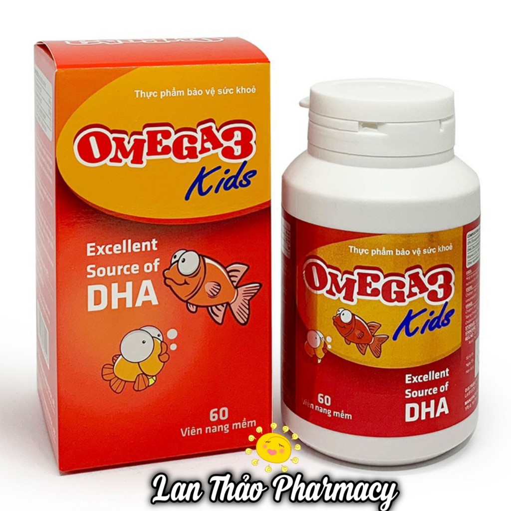 [chính hãng] Viên Dầu Cá Omega 3 Kids Lọ 60 Viên Giúp Bổ Mắt Phát Triển Trí Tuệ Cho Bé