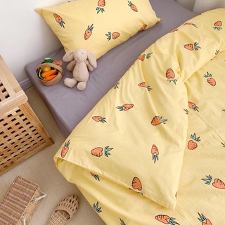Bộ chăn ga gối cotton poly cà rốt vàng