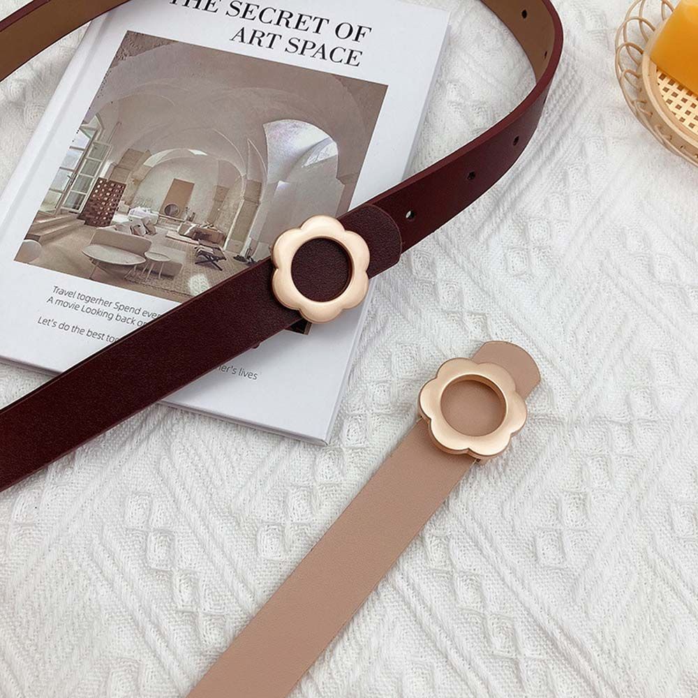 Thắt Lưng Da Pu Khóa Hoa Nhiều Màu Tùy Chỉnh Thời Trang Hàn Quốc Cho Nữ